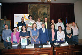 El presidente de la Diputación con los alcaldes de los municipios  implicados en el Plan de Movilidad