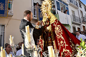 Al llegar a la ermita de Nuestra Señora del Carmen se vivió un más que simbólico acto de hermandad