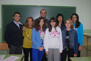 Profesores y los primeros alumnos implicados del IES de Rute