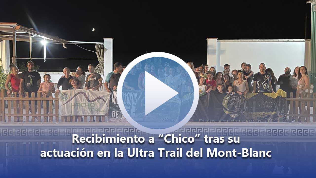 Ruti welcomes Jose Maria “Chico” Garrido after his completion on the Mont Blanc Ultra Trail